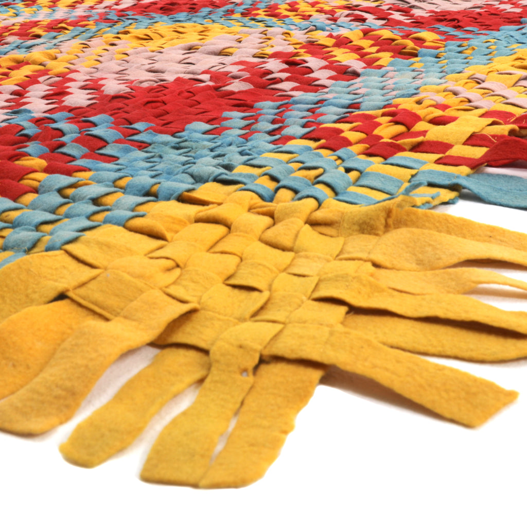 Multicolor Woven Felt Throw Blanket