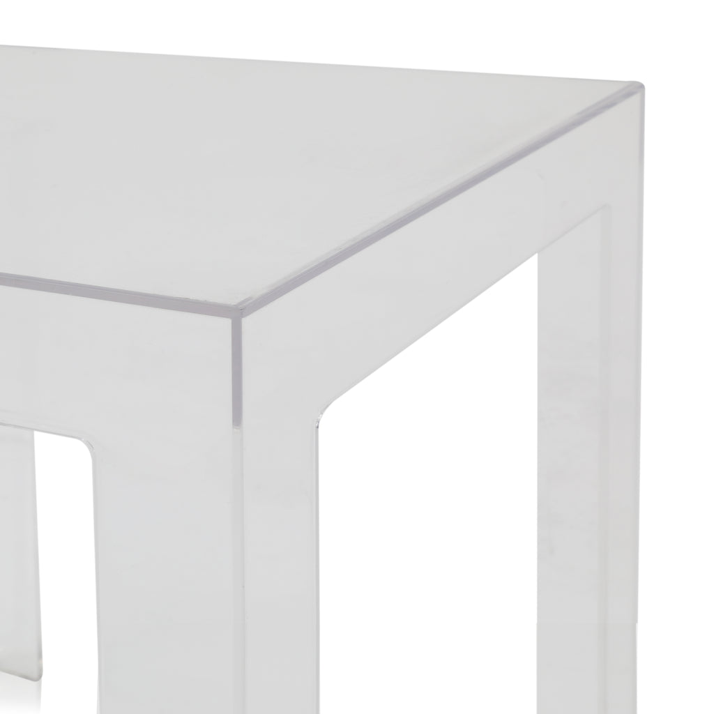 Clear Acrylic Square Side Table