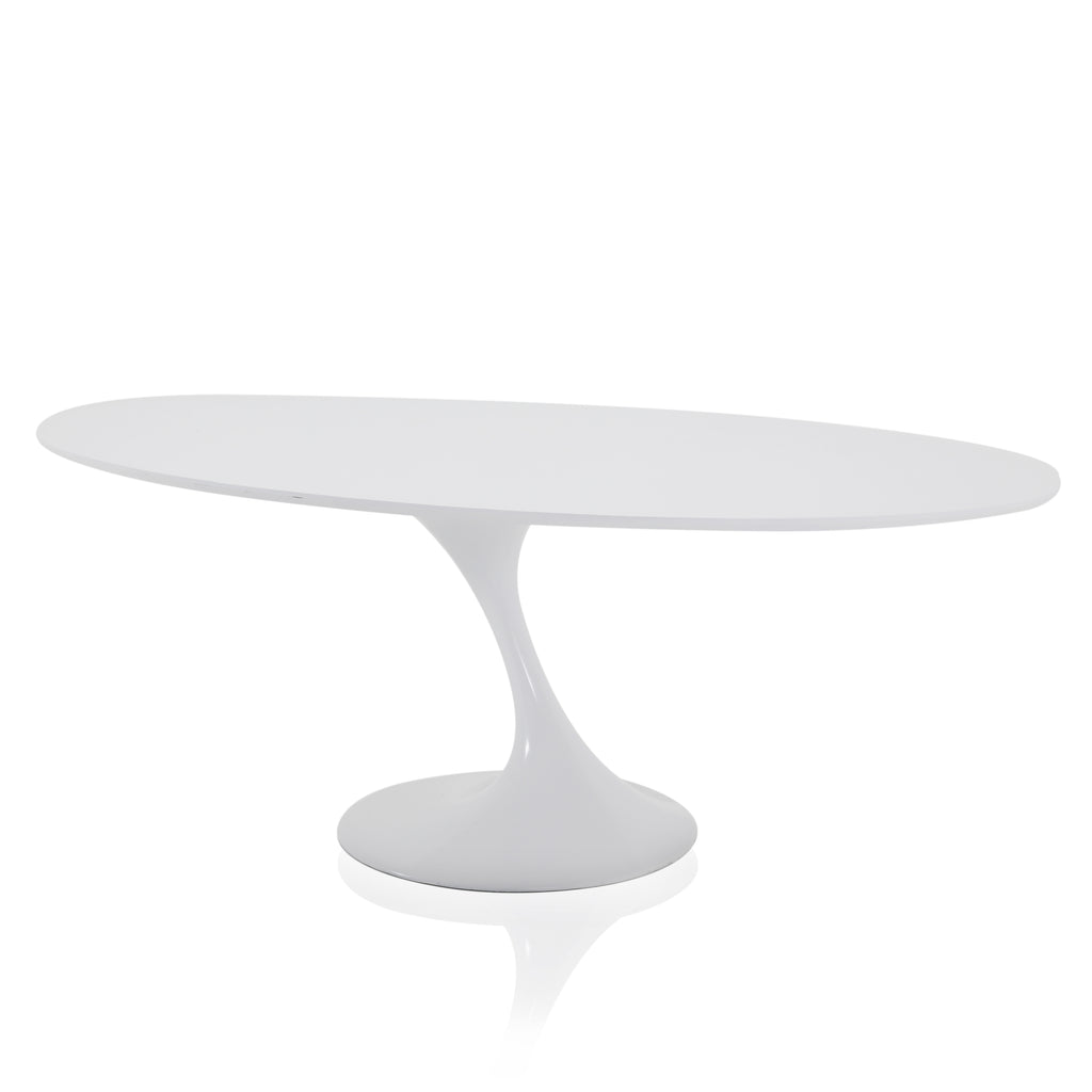 White Asymmetrical Tulip Dining Table