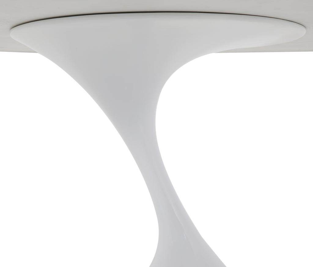White Asymmetrical Tulip Dining Table