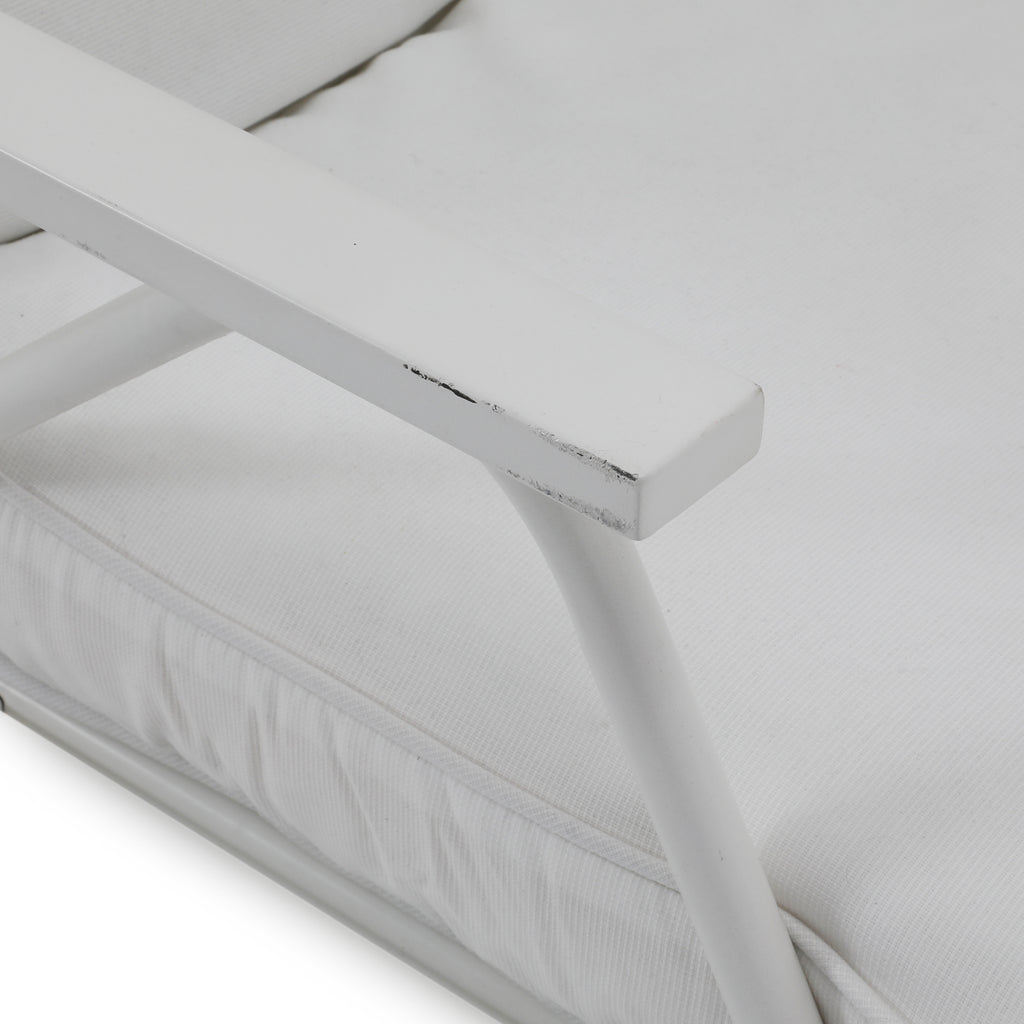 White Metal Outdoor Loungers