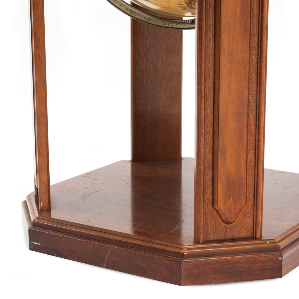 Standing Wood Encased Tan Globe