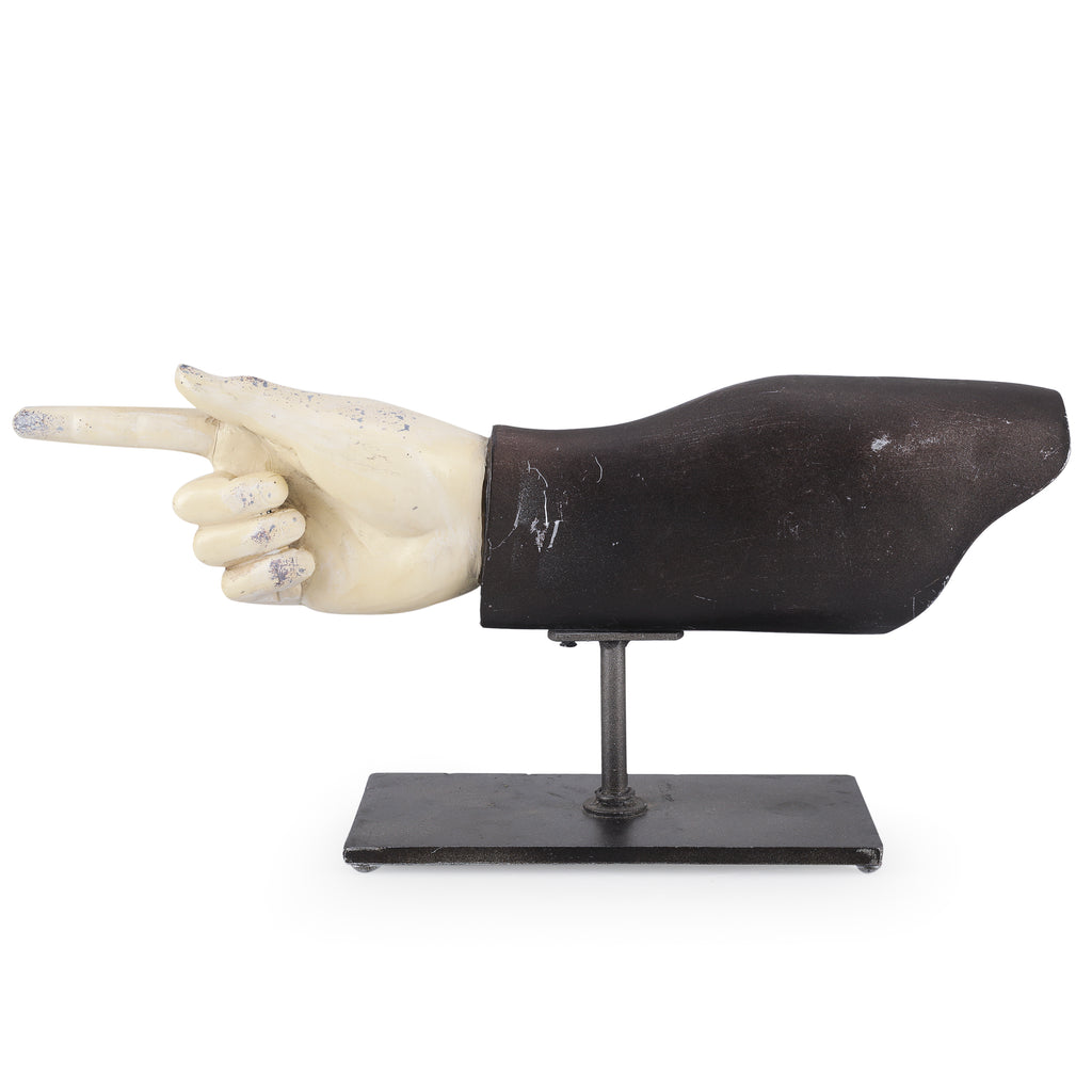 Rustic Pointing Hand on Metal Stand (A+D)