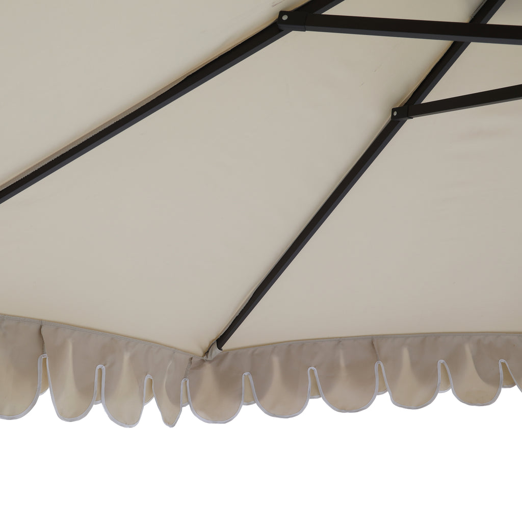 Tan Umbrella w/ White Trim