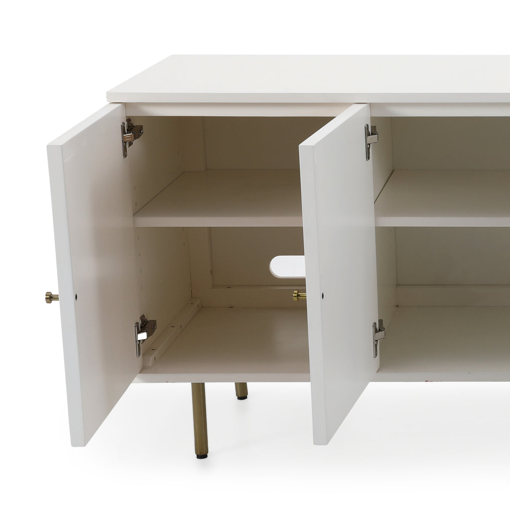 White Credenza with Wicker Panels