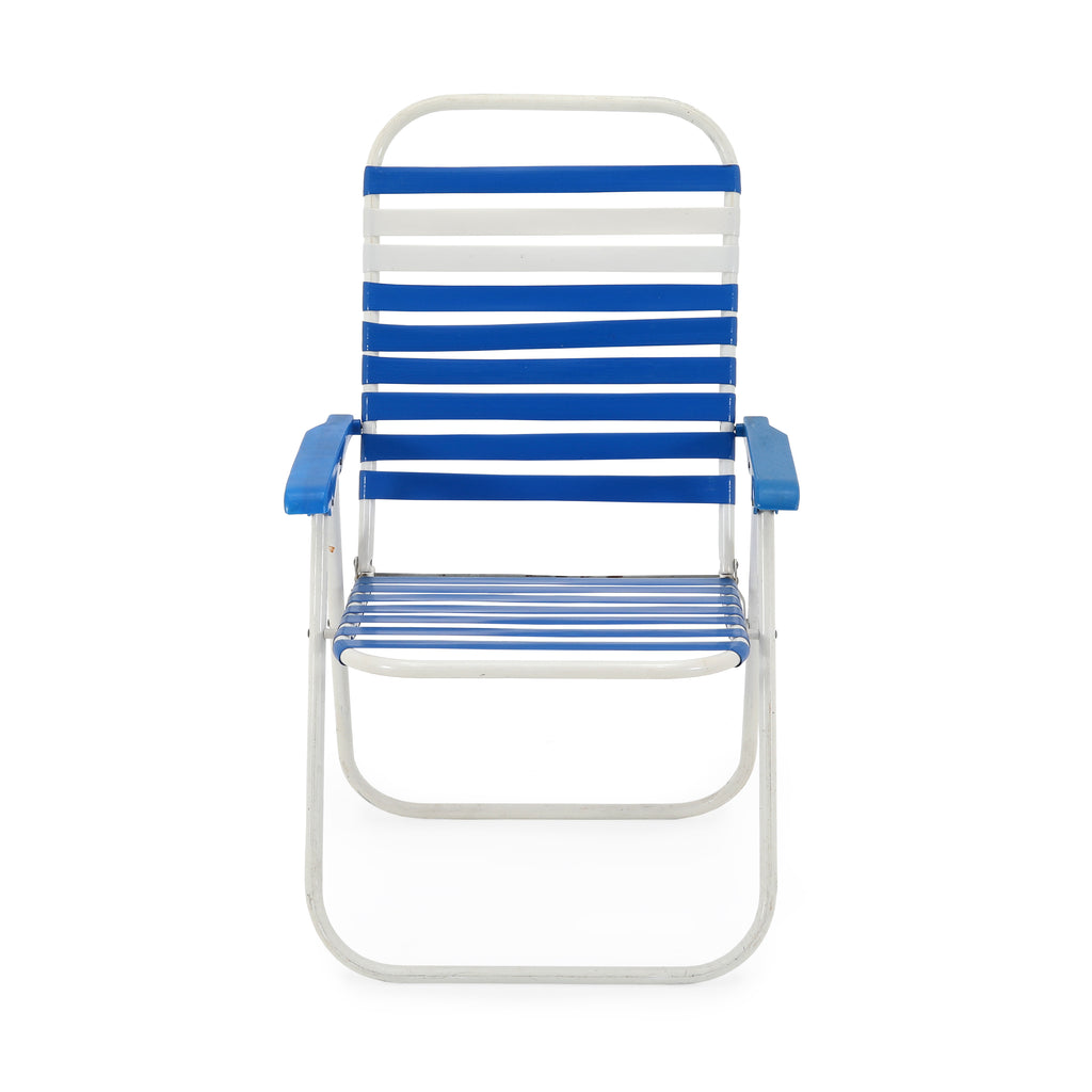Blue & White Folding Patio Chair
