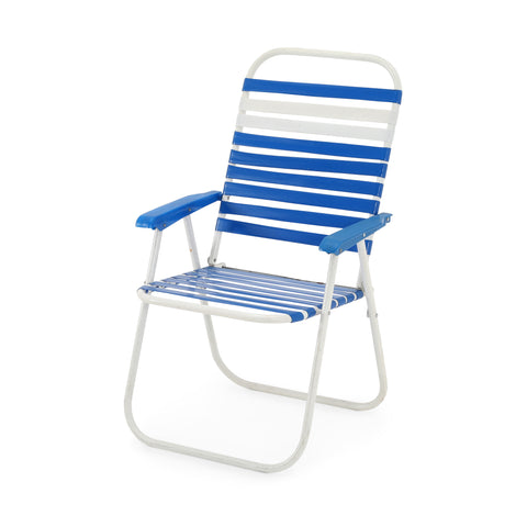 Blue & White Folding Patio Chair