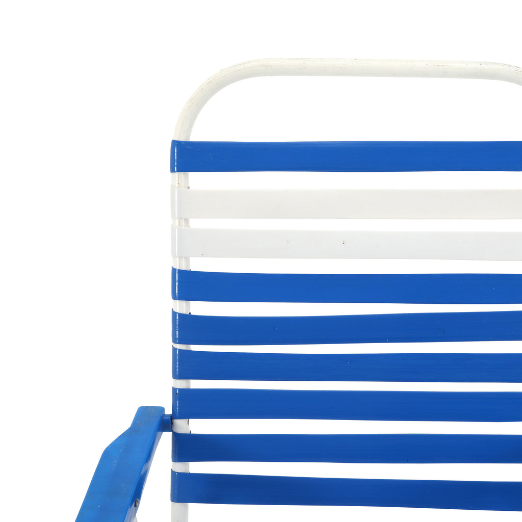 Blue & White Folding Patio Chair