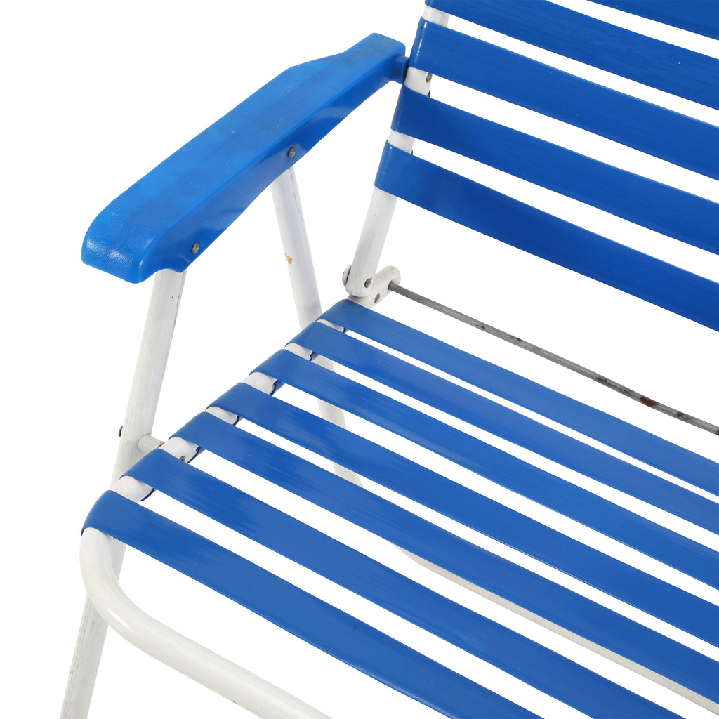 Blue & White Folding Patio Chair