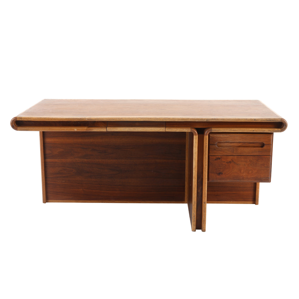 Brown Single Drawer Bentwood Vintage Desk