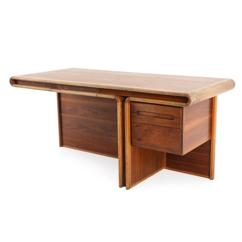 Brown Single Drawer Bentwood Vintage Desk
