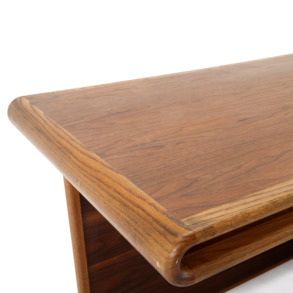 Brown Single Drawer Bentwood Vintage Desk