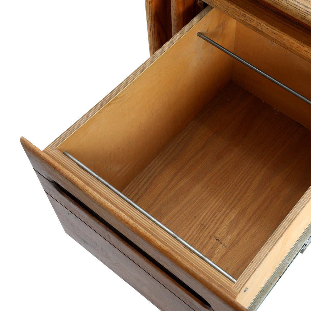 Brown Single Drawer Bentwood Vintage Desk