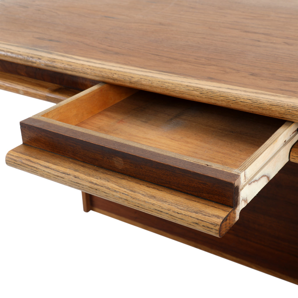 Brown Single Drawer Bentwood Vintage Desk