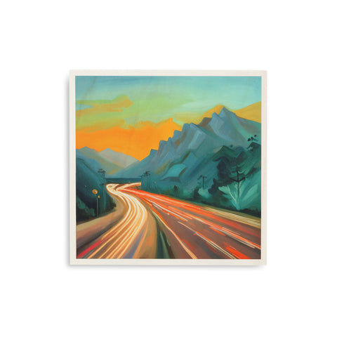 1339 (A+D) LA Freeway Blue Mountains, direct print on wood.