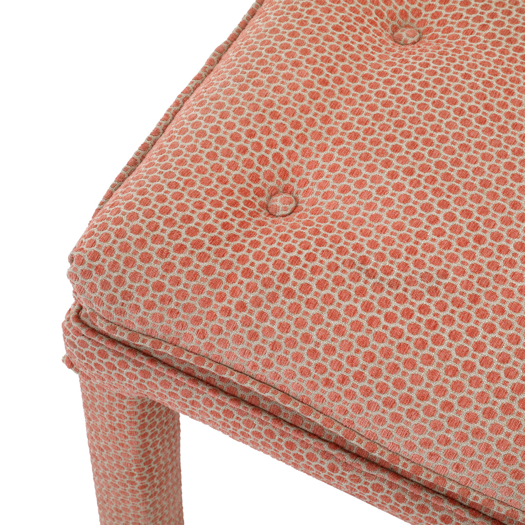 Vintage Salmon Patterned Bench