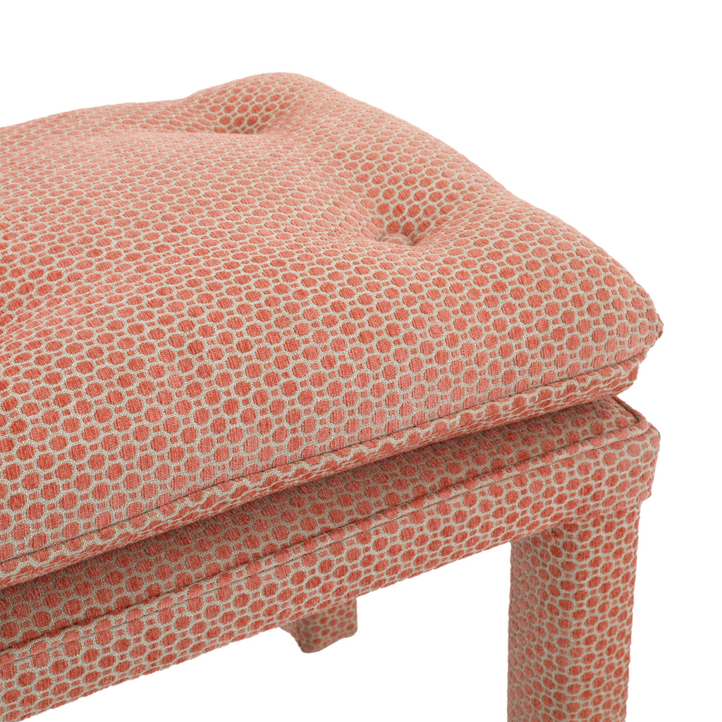 Vintage Salmon Patterned Bench
