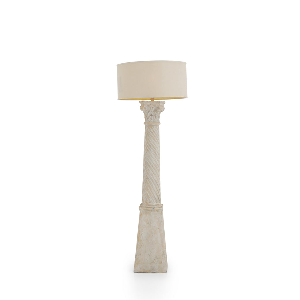 Tall Plaster Column Floor Lamp