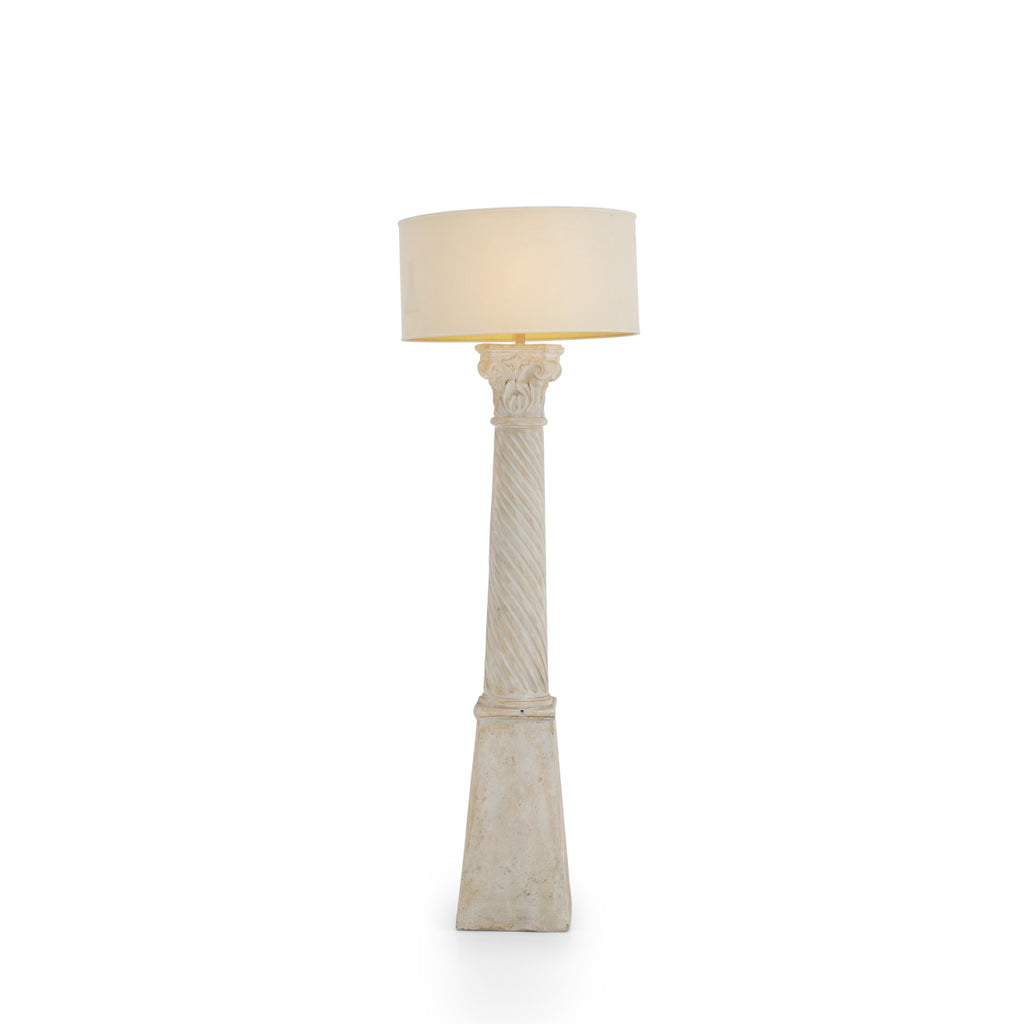 Tall Plaster Column Floor Lamp