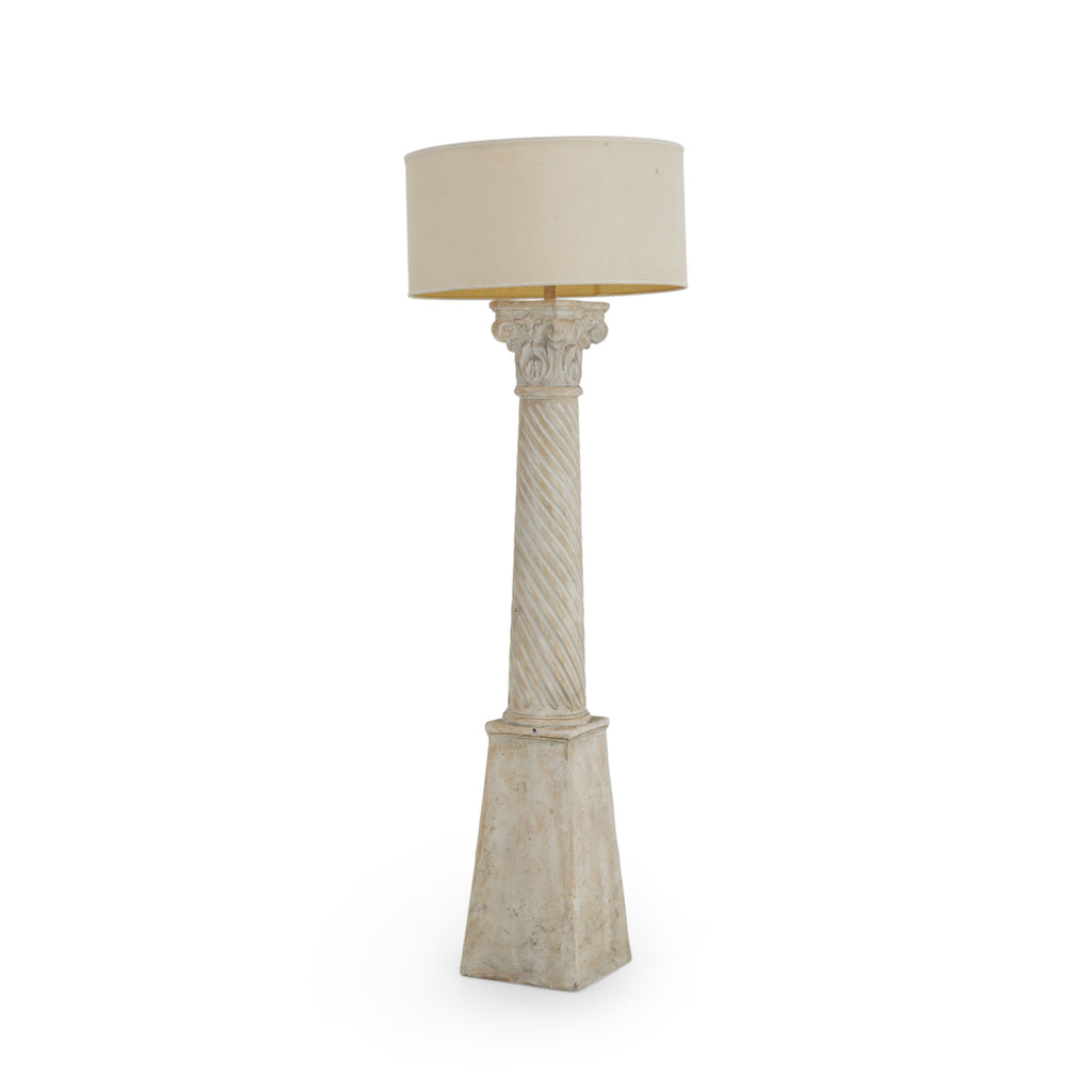 Tall Plaster Column Floor Lamp