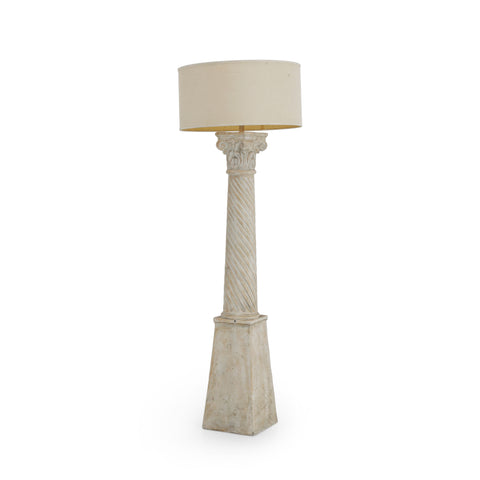 Tall Plaster Column Floor Lamp