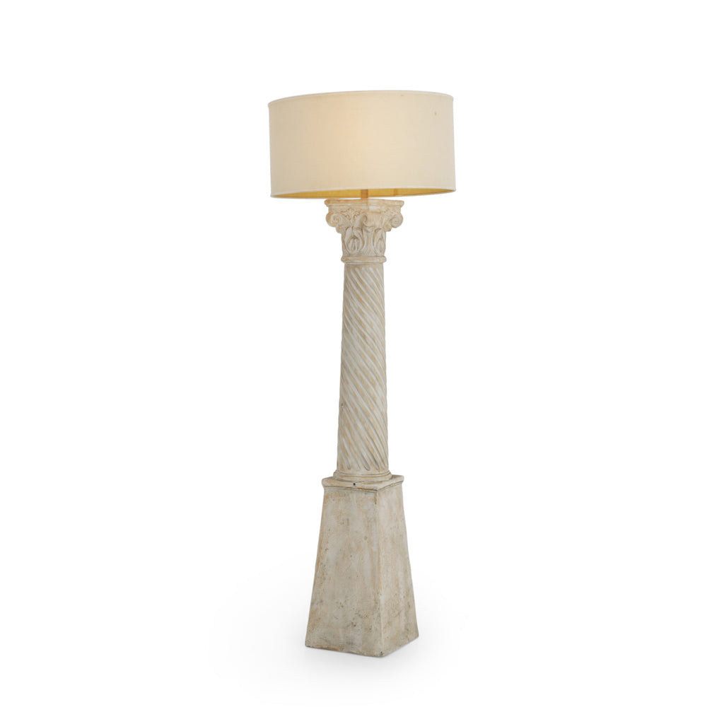 Tall Plaster Column Floor Lamp