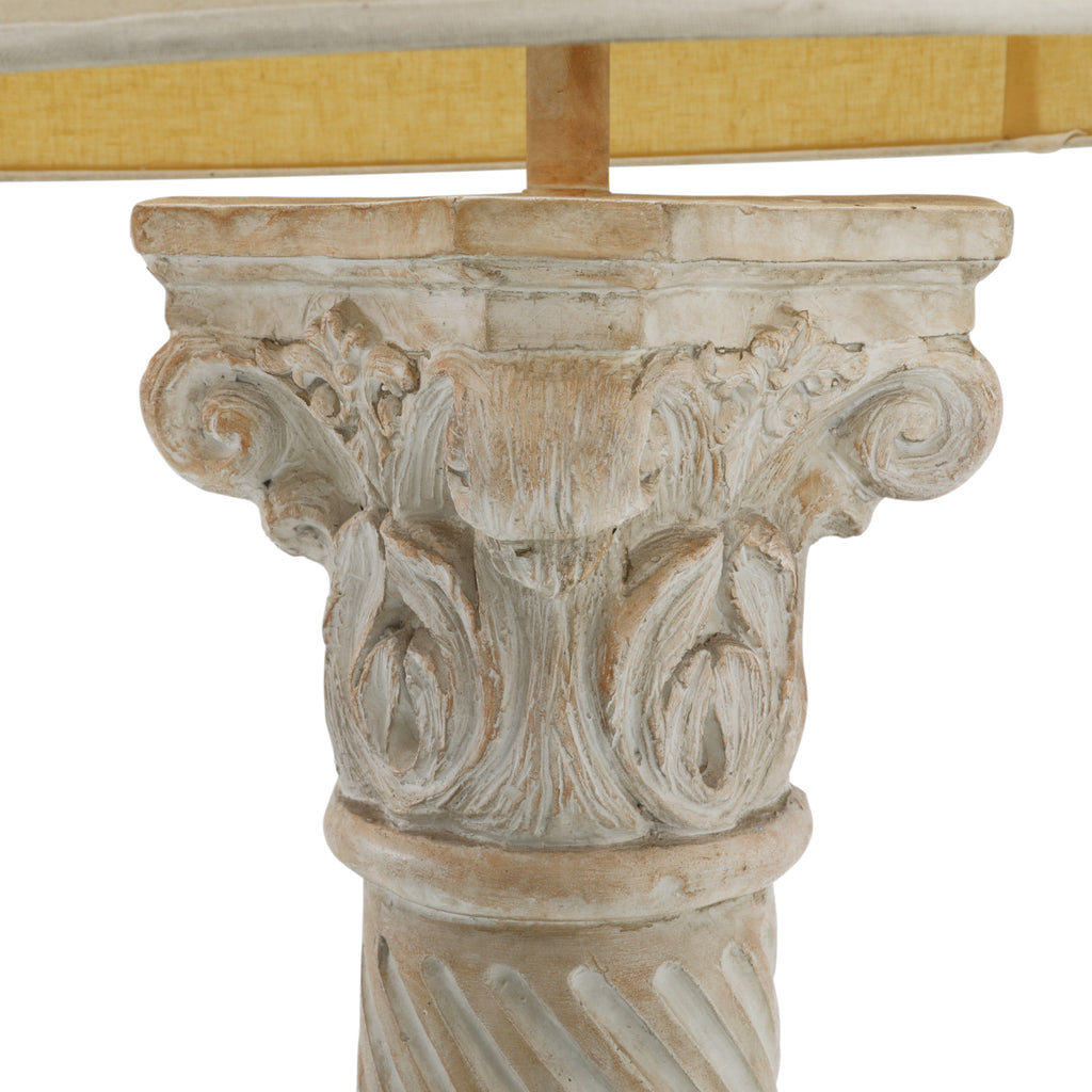 Tall Plaster Column Floor Lamp