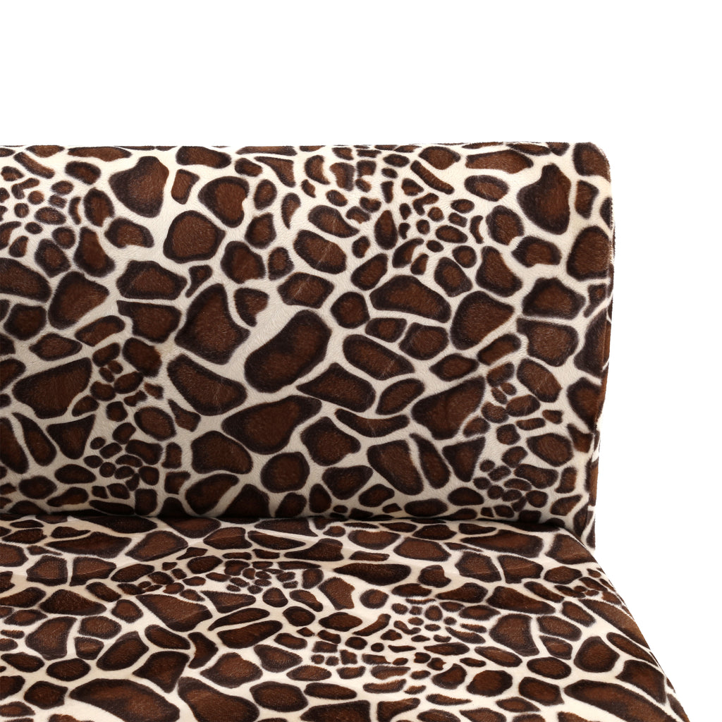 Giraffe Print & Silver Base Modern Corner Chair