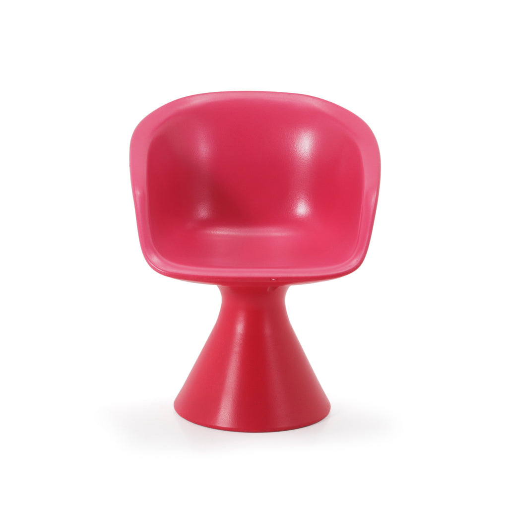 Hot Pink Fiberglass Bucket Dining Chair