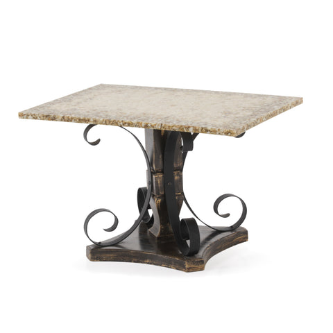 Resin Coffee Table w/Curved Metal Base