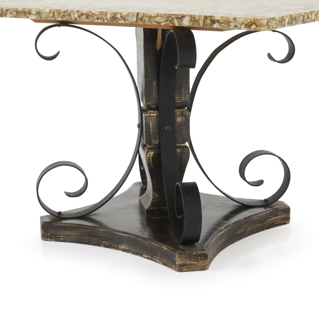 Resin Coffee Table w/Curved Metal Base