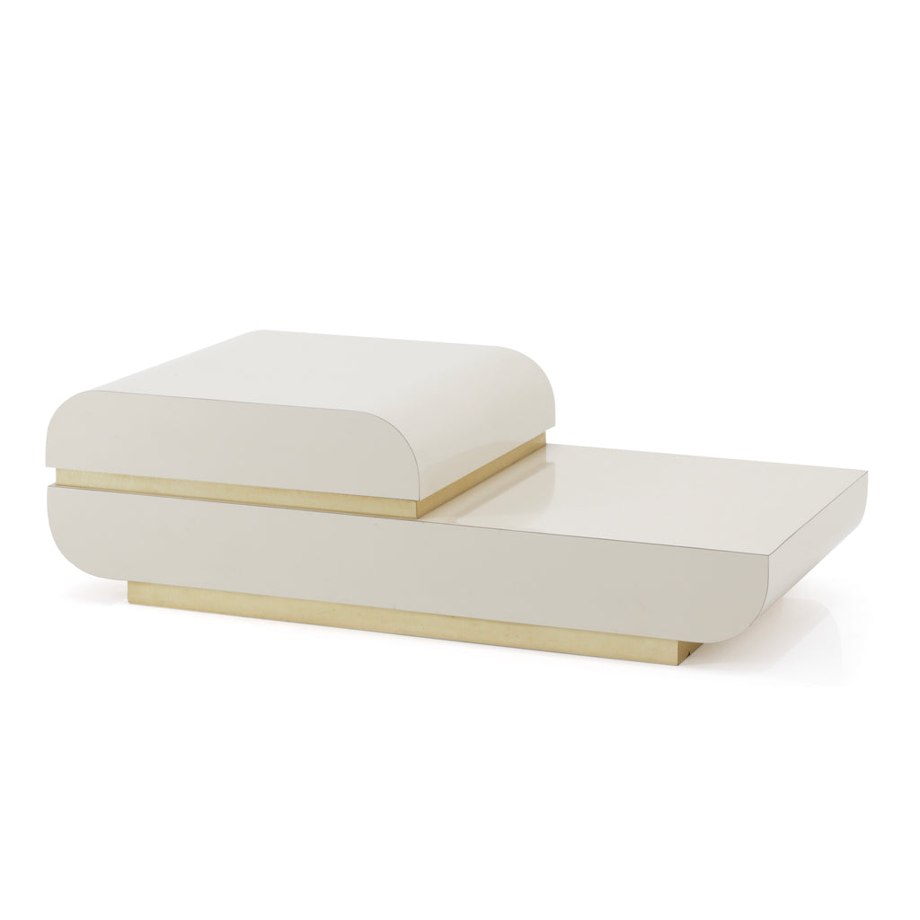 Cream & Gold 2-Tier Coffee Table
