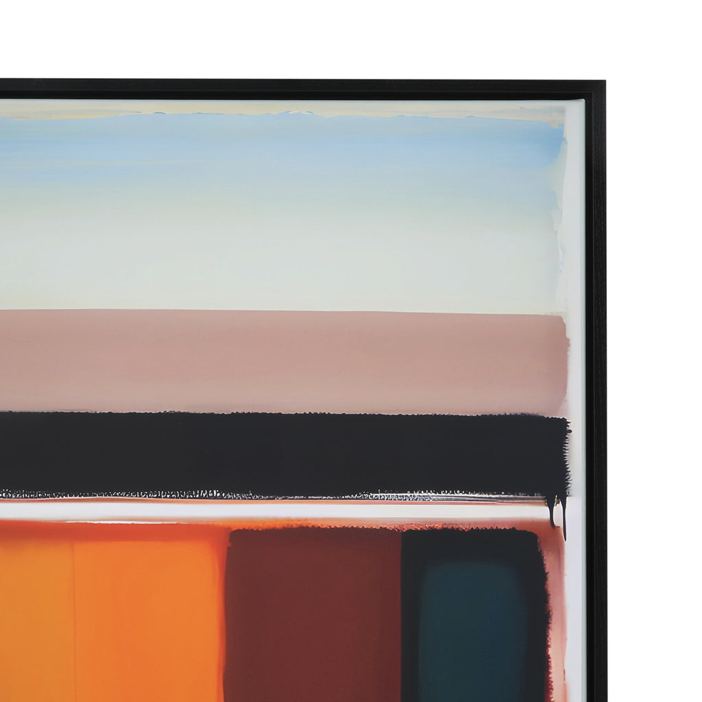 1353 (A+D) Abstract Blues Oranges Black Frame