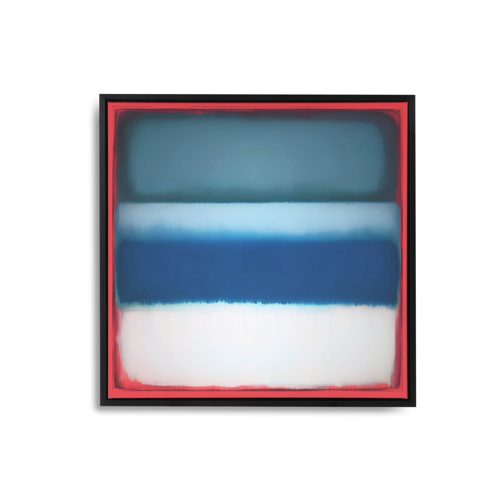 1352 (A+D) Abstract Blues Greens Black Frame