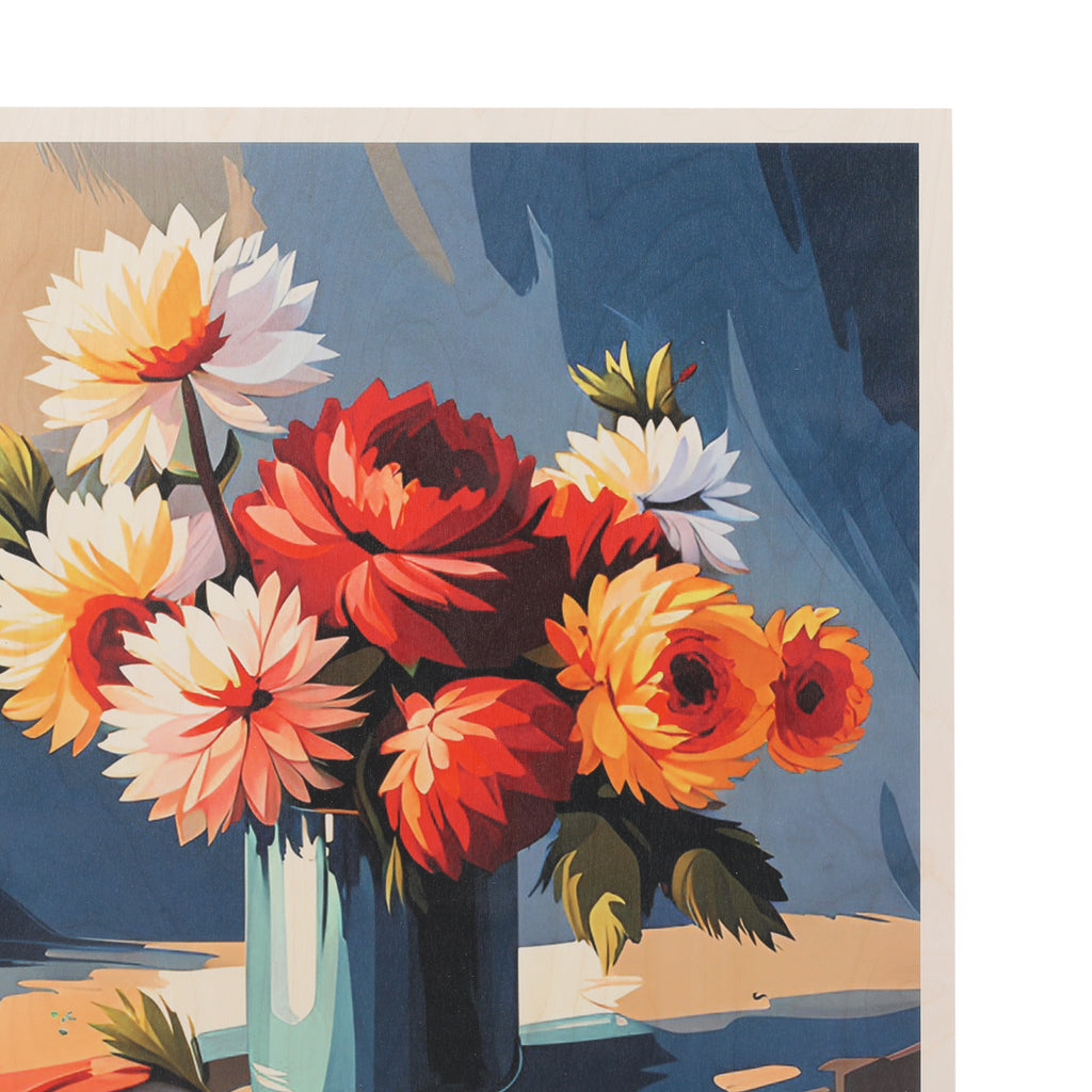 1350 (A+D) Red Orange Flowers Still Life