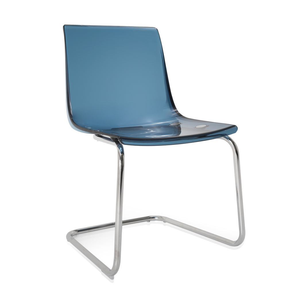 Blue Acrylic & Chrome Chair