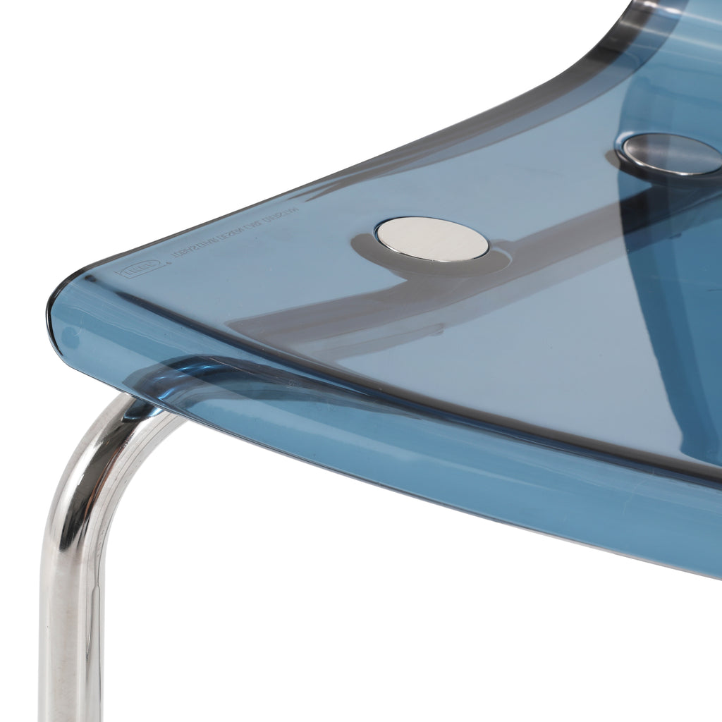 Blue Acrylic & Chrome Chair