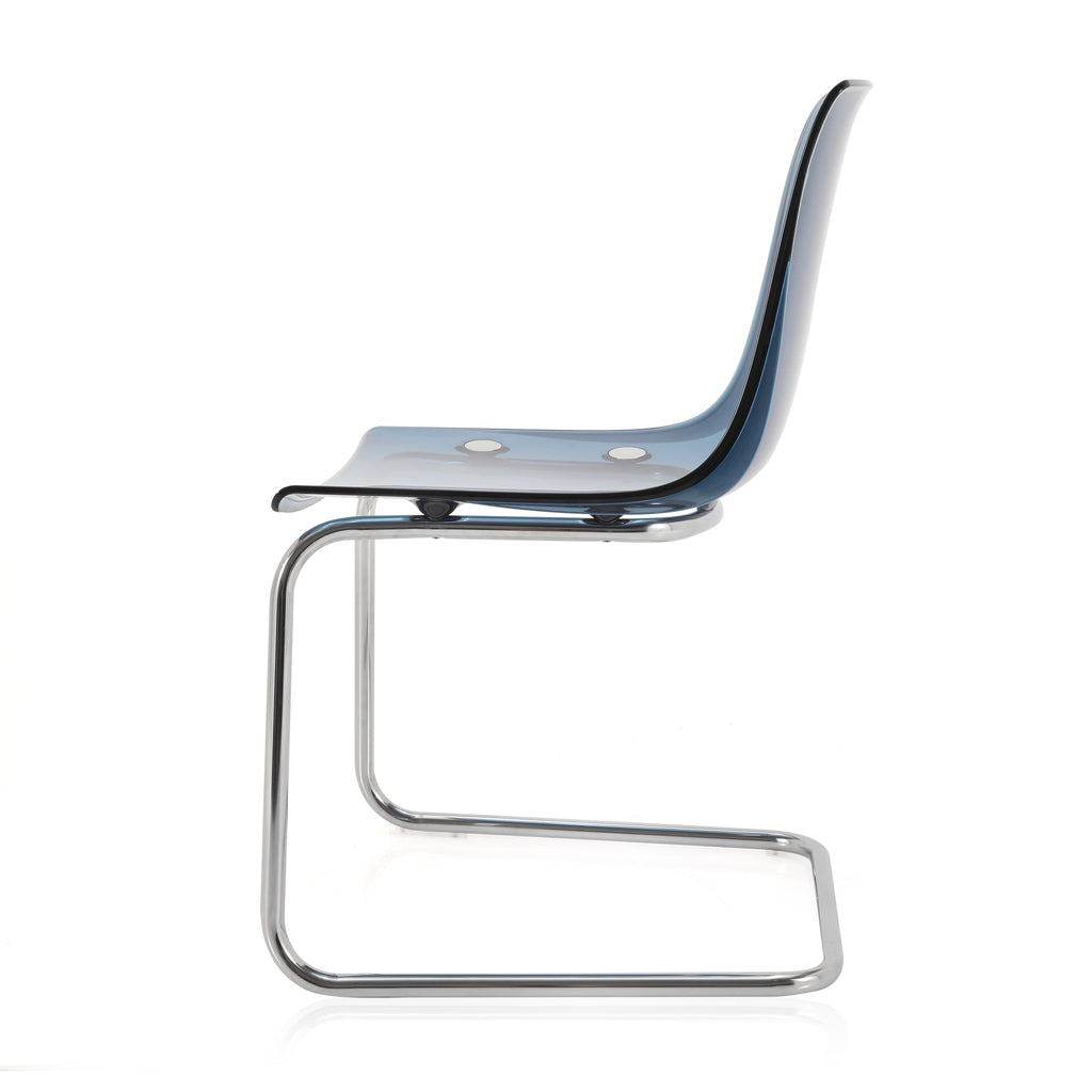 Blue Acrylic & Chrome Chair