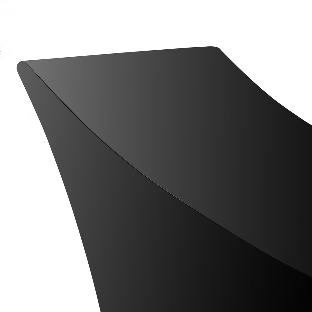 Modernist Black Lacquered Curved Bench