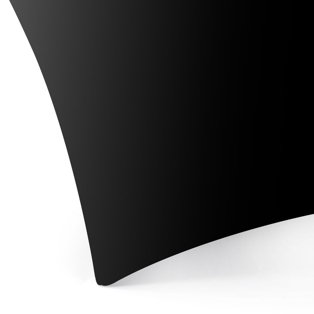 Modernist Black Lacquered Curved Bench
