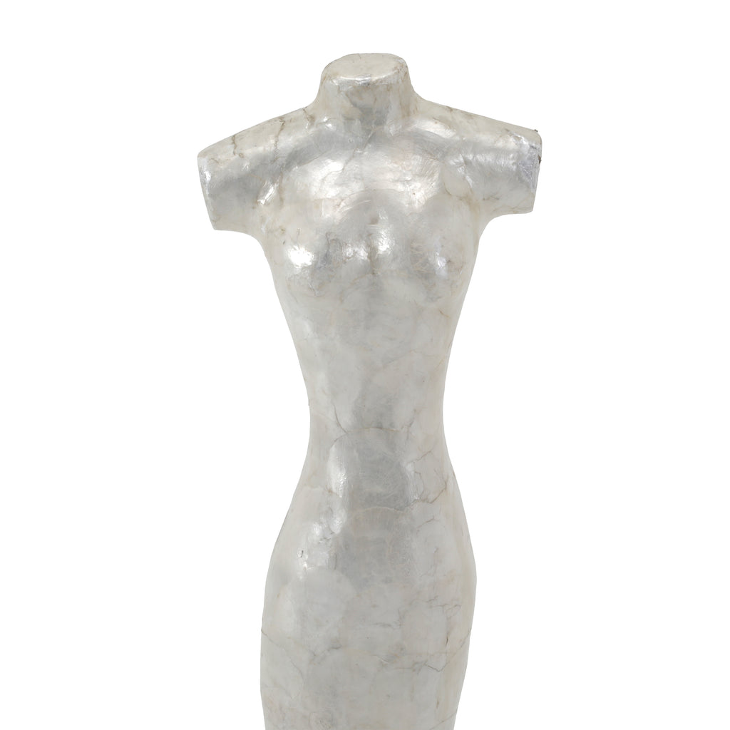 White Plaster Female Table Sculpture