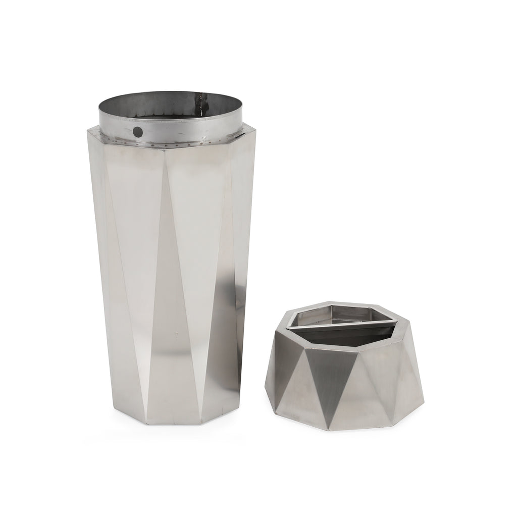 Geometric Metal Trash Can / Ashtray