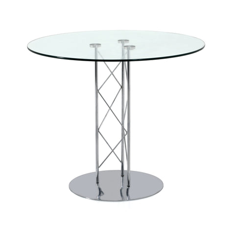 Round Glass & Chrome Dining Table