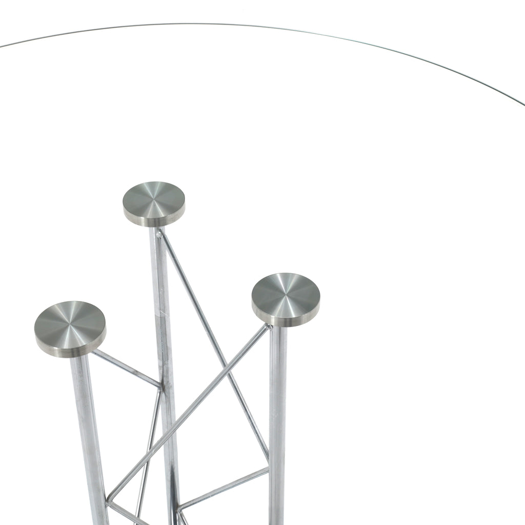 Round Glass & Chrome Dining Table