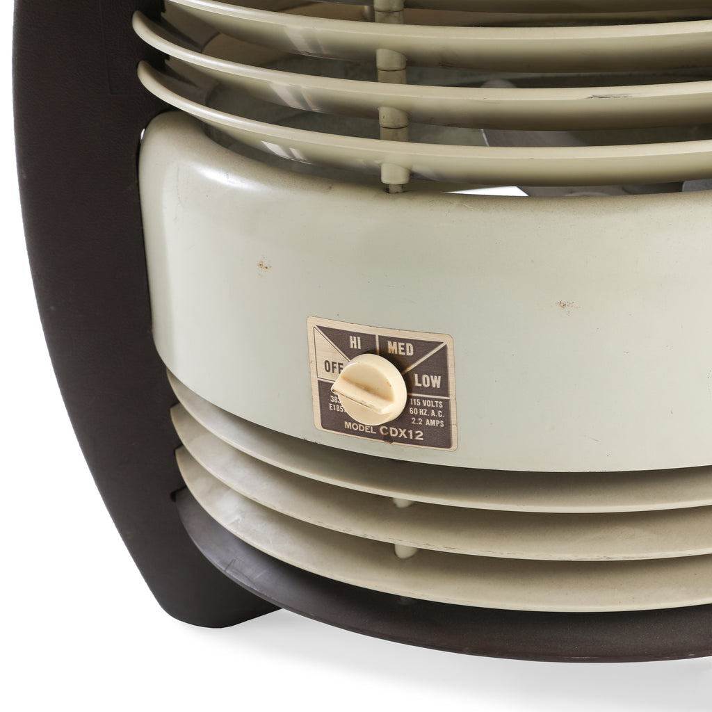 Brown & Tan Vintage Round Fan