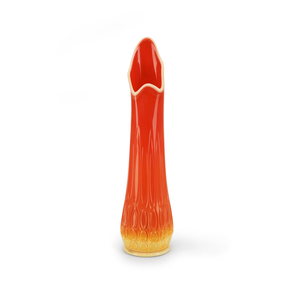 Tall Orange Fire Floral Vase #2