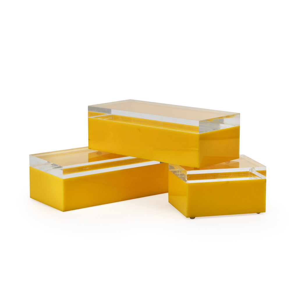 Long Yellow Acrylic Box w/ Transparent Lid (A+D)