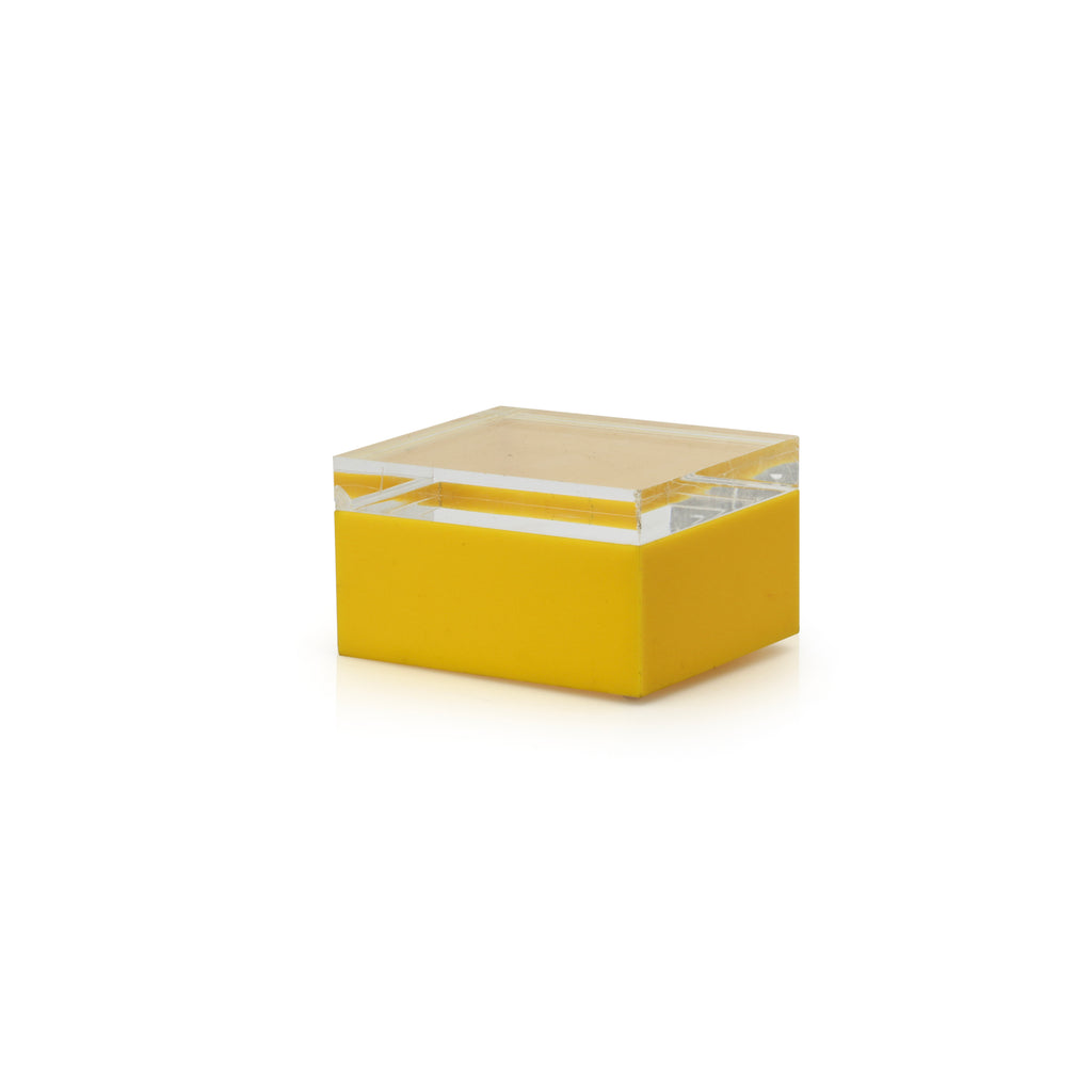 Small Yellow Acrylic Box w/ Transparent Lid (A+D)