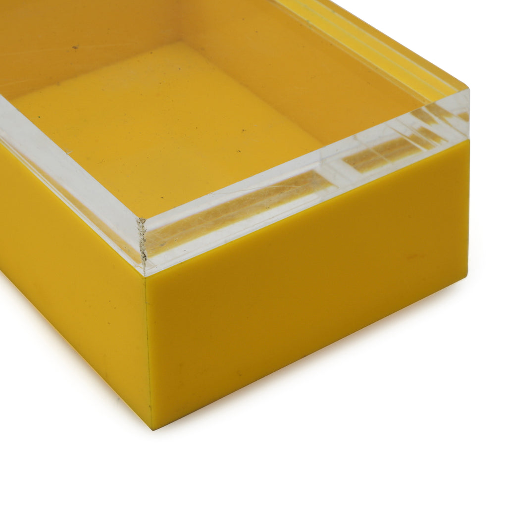 Small Yellow Acrylic Box w/ Transparent Lid (A+D)