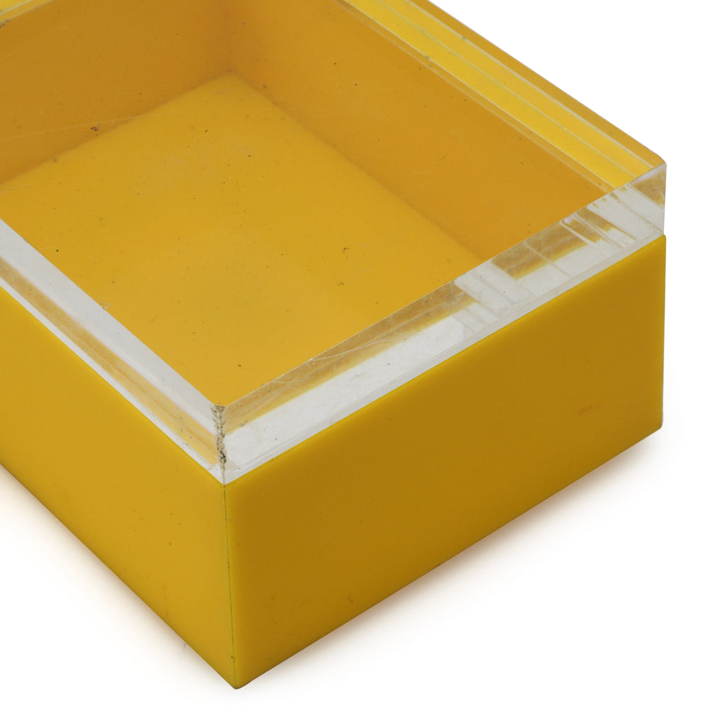 Small Yellow Acrylic Box w/ Transparent Lid (A+D)